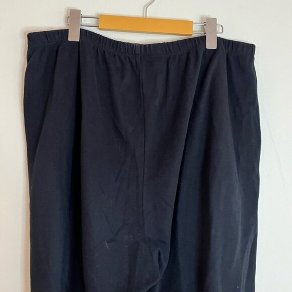 Lands’ End Black Cotton Knit Wide-Leg Pants – Size 1X (16W-18W) - Picture 4 of 9